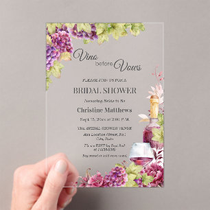 Invitations En Acrylique Vino chic avant les Vœux Enterrement de vie de jeu