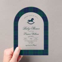 Vintage Classic Plaid Baby shower Rocking Horse