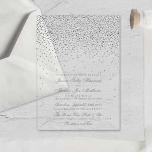 Invitations En Acrylique Vintage Glam Silver Confetti Mariage