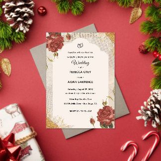 Invitations En Acrylique Vintage Scrapbook Wedding Invite Pressed Flowers
