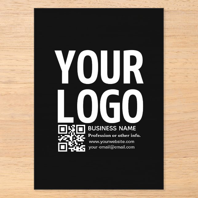 Invitations En Acrylique Votre logo avec code QR et texte modifiables  (Recto)