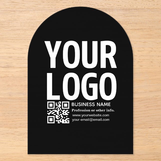 Invitations En Acrylique Votre logo avec code QR et texte modifiables  (Recto)