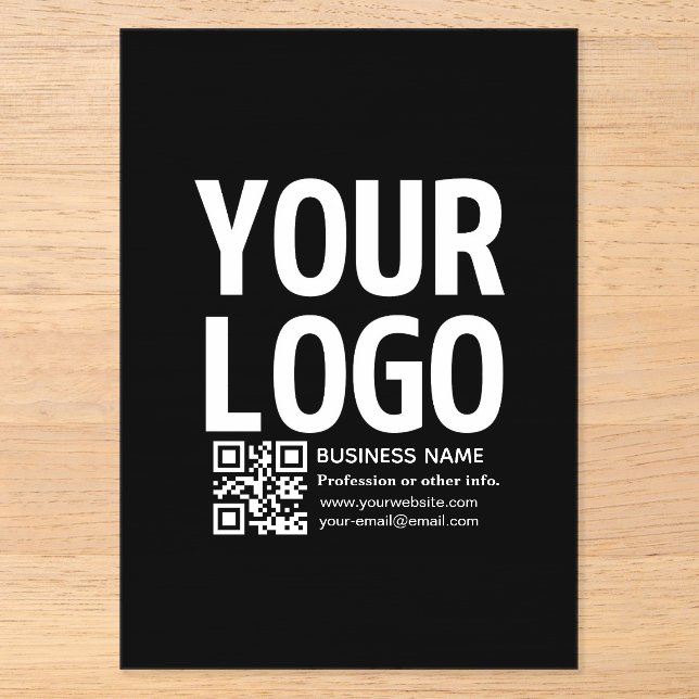 Invitations En Acrylique Votre logo avec code QR et texte modifiables  (Recto)