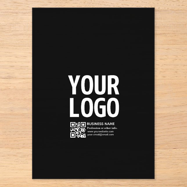 Invitations En Acrylique Votre logo avec code QR et texte modifiables  (Recto)