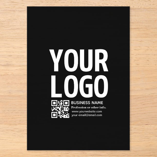 Invitations En Acrylique Votre logo avec code QR et texte modifiables  (Recto)
