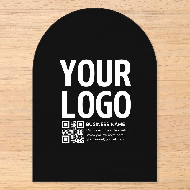 Invitations En Acrylique Votre logo avec code QR et texte modifiables  (Recto)