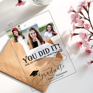 Invitations En Acrylique Vous L'Avez Fait Acrylique Multi Photo Grad Faire-