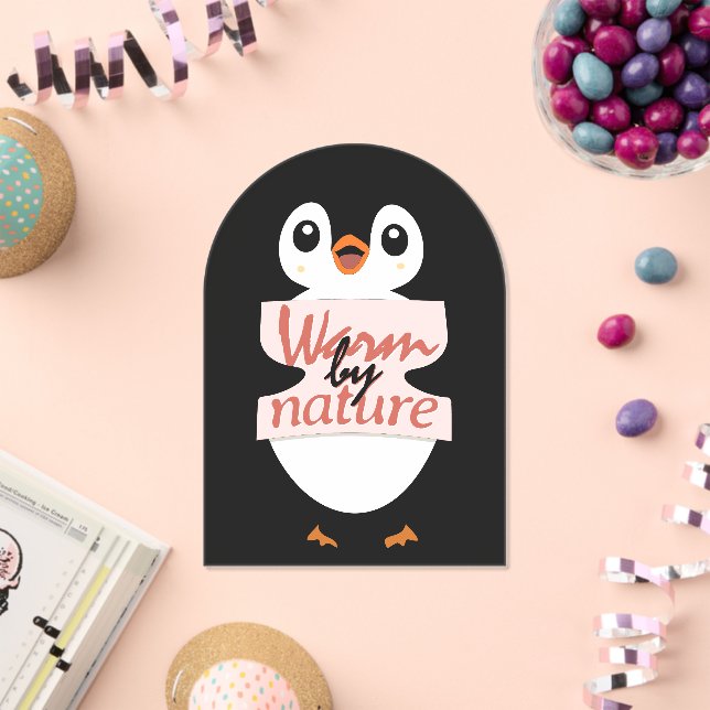 Invitations En Acrylique Warm by nature: Adorable Penguin with Playful Text (Insitu (Célébration))