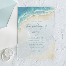 Watercolor Ocean Beach Mariage