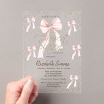 Invitations En Acrylique Watercolor Pink Bow Confetti Striped Sweet 16<br><div class="desc">Watercolor pink bow,  and confetti on a transparent background.</div>