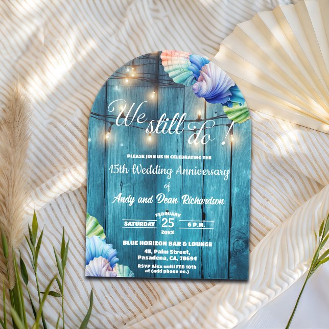 Invitations En Acrylique We Still Do 15th Wedding Anniversary String Lights (Créateur téléchargé)