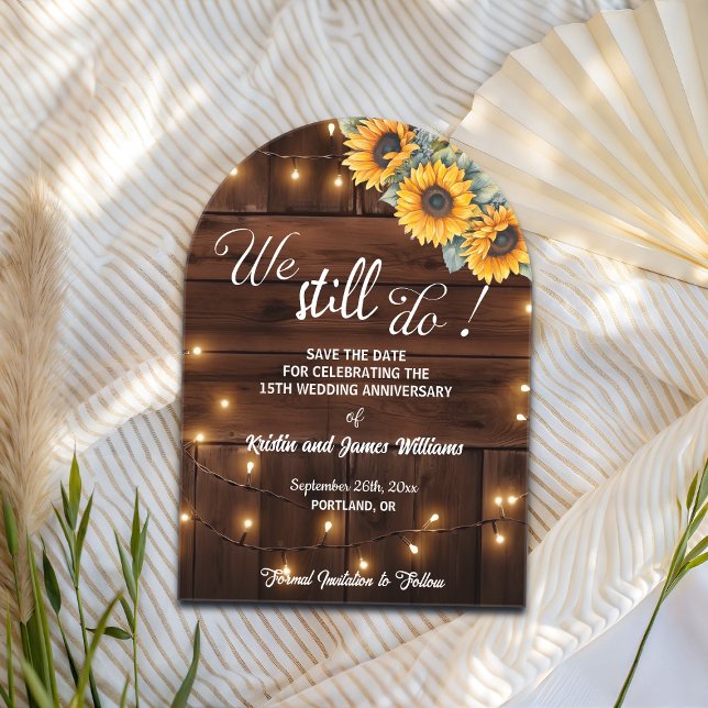Invitations En Acrylique We Still Do 15th Wedding Anniversary String Lights (Créateur téléchargé)