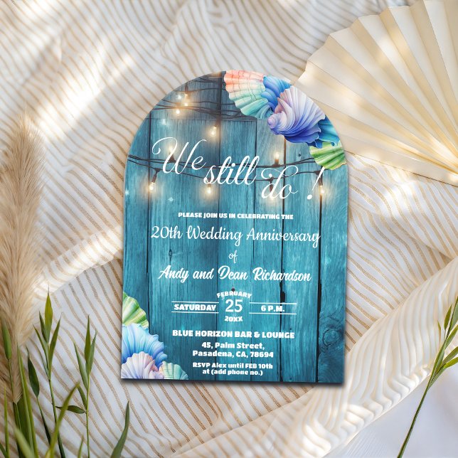 Invitations En Acrylique We Still Do 20th Wedding Anniversary String Lights (Créateur téléchargé)