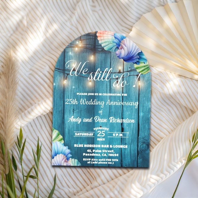 Invitations En Acrylique We Still Do 25th Wedding Anniversary String Lights (Créateur téléchargé)