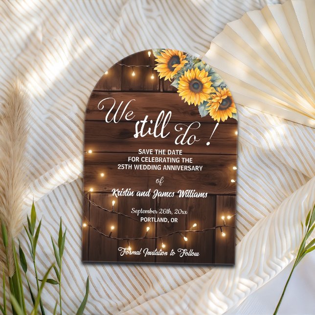Invitations En Acrylique We Still Do 25th Wedding Anniversary String Lights (Créateur téléchargé)