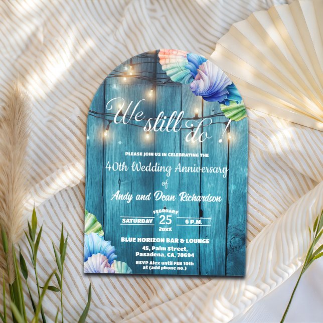 Invitations En Acrylique We Still Do 40th Wedding Anniversary String Lights (Créateur téléchargé)