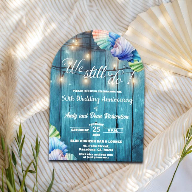 Invitations En Acrylique We Still Do 50th Wedding Anniversary String Lights (Créateur téléchargé)