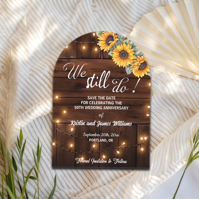 Invitations En Acrylique We Still Do 50th Wedding Anniversary String Lights (Créateur téléchargé)