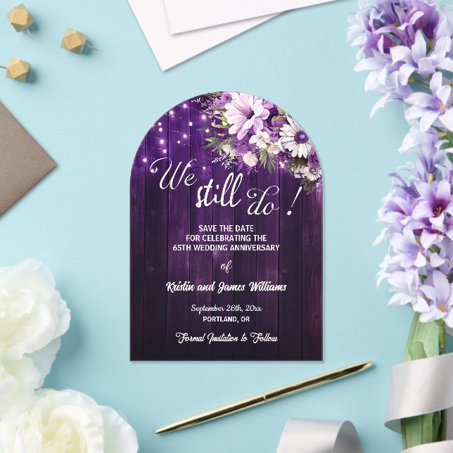 Invitations En Acrylique We Still Do 65th Wedding Anniversary String Lights (Insitu (Mariage))