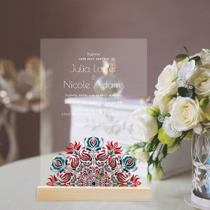 Invitations En Acrylique Whispers Lake Swan Lotus Fleurs Mandala Mariage