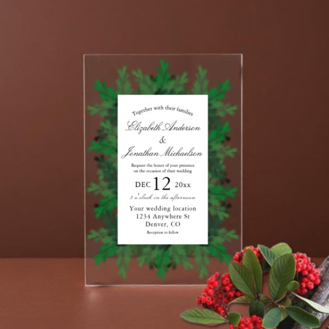 Invitations En Acrylique Winter Tree Branches Wedding (Créateur téléchargé)
