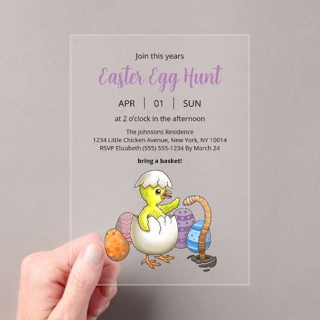 Invitations En Acrylique Wonderful Easter Egg Hunt (In situ (ordinateur de poche))