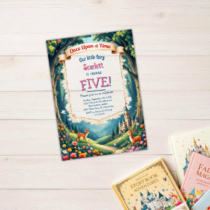 Invitations En Acrylique Woodland Castle Whimsical Fairytale Anniversaire d