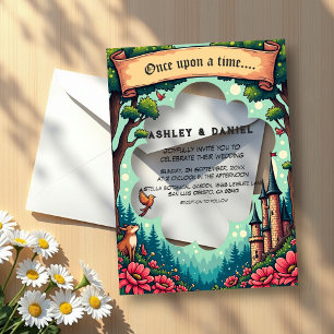 Invitations En Acrylique Woodland Enchanted Forest Castle Fairytale Mariage