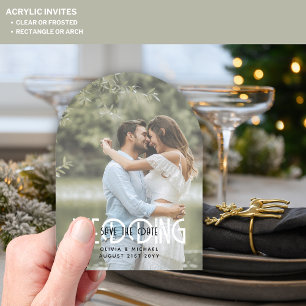 Invitations En Acrylique Zazzle mariage acrylique Enregistrer la date photo