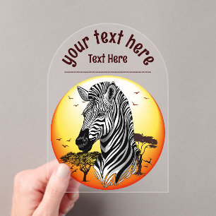 Invitations En Acrylique Zebra African Savanna Wild Animal