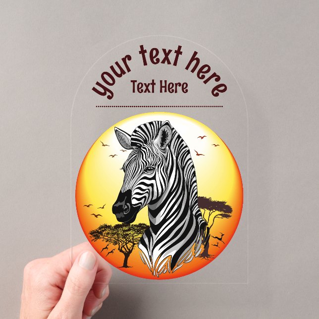 Invitations En Acrylique Zebra African Savanna Wild Animal (In situ (ordinateur de poche))