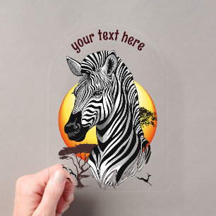 Invitations En Acrylique Zèbre Savane Africaine Animal Sauvage