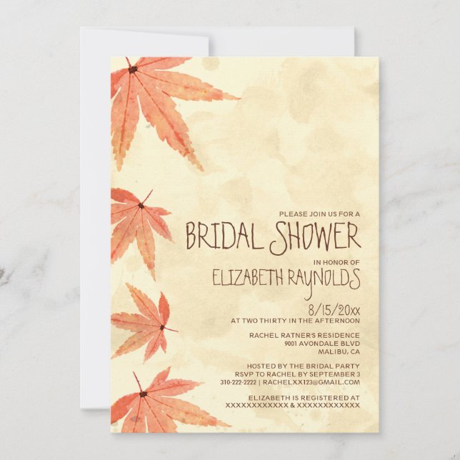 Invitations en baisse de Fête de la mariée de (Devant)