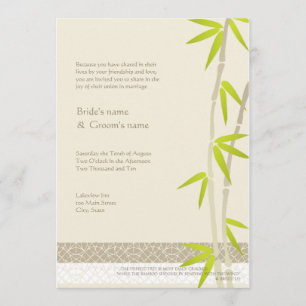 Invitations en bambou de mariage de conception