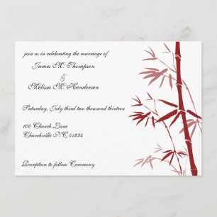 Invitations en bambou rouges de mariage