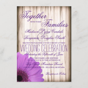 Invitations en bois de mariage de pays rustique