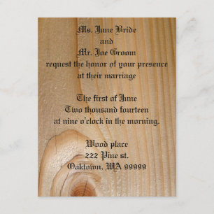 Invitations en bois de mariage - pin