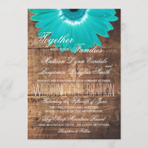 Invitations en bois rustiques de mariage de