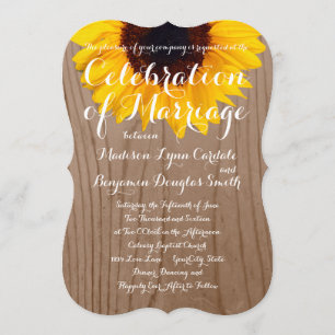 Invitations en bois rustiques de mariage de