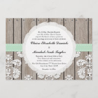 Invitations en bois rustiques vertes en bon état