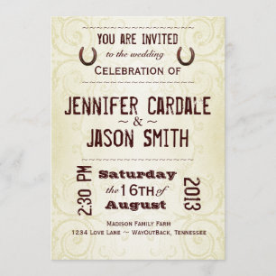Invitations en fer à cheval occidentales de