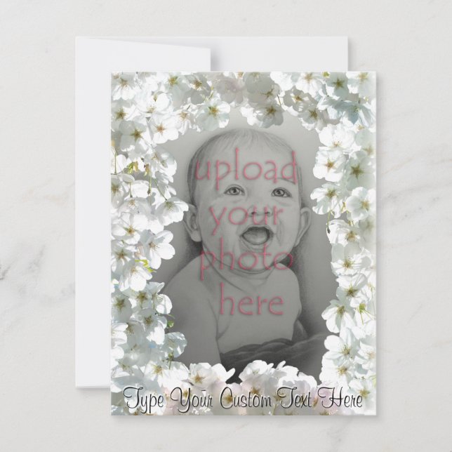 Invitations en fleurs blanches Cartes RSVP personn (Devant)