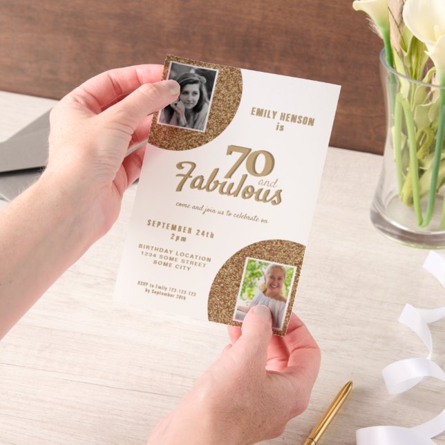 Invitations En Vélin 70 et Fabulous Gold Parties scintillant 2 Photo 70 (Ordinateur de poche)
