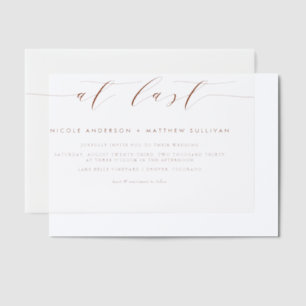 Invitations En Vélin À Dernier Terracotta Minimaliste Script Mariage
