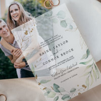 Airy Greenery Gold Leaf Botanical Modern Mariage