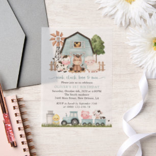 Invitations En Vélin Animaux de la ferme, Animaux mignons, Grange, Prem