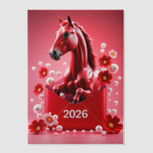 Invitations En Vélin Année du cheval 2026