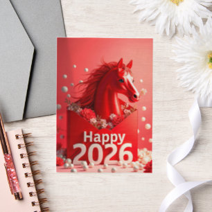 Invitations En Vélin Année du cheval 2026