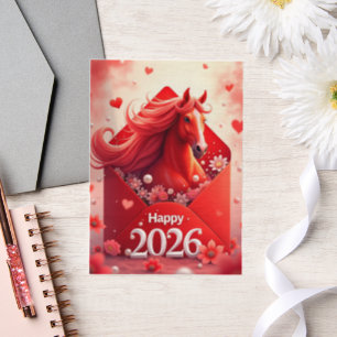 Invitations En Vélin Année du cheval 2026