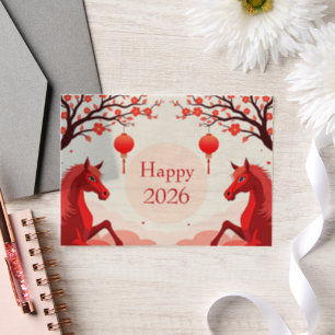 Invitations En Vélin Année du cheval 2026